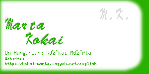 marta kokai business card